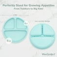 thumbnail image 3 of WeeSprout Toddler Plates, Silicone Divided Dishes for Toddlers and Kids, BPA-Free, 3 Pack, 3 of 8