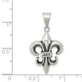 thumbnail image 2 of Beautiful Sterling Silver Antiqued Fleur De lis Pendant, 2 of 2