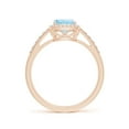 thumbnail image 2 of ANGARA Natural Rectangular Cushion 1.2 ct Aquamarine Halo Engagement Ring in 14K Rose Gold for Women (Size-8x6mm) | March Birthstone, Anniversary, Jewelry Gift for Women | Natural Aquamarine Ring, 2 of 9