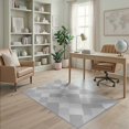 thumbnail image 2 of ODIKA Under Tonal Plush Solid Field Minimalist Interlocking Geometric Stain Resistant Low Profile for Dorm Room, Small Living Apartment, 2 of 7