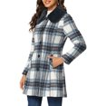 thumbnail image 4 of INSPIRE CHIC Women's Plaid Winter Faux Fur Collar Outerwear Long Coat, 4 of 6