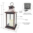 thumbnail image 5 of LED Decorative Lanterns - Set of 2 - Kate Aspen Vintage Rustic Home Décor Lantern Tabel Centerpiece for Wedding, Bridal Shower, Anniversary Party - Copper, 5 of 7