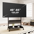 thumbnail image 5 of FITUEYES Rolling TV Stand with Wheels for 40-85 inch Large LCD/LED TVs, Height Adjustable Mobile TV Stand TV cart with Wooden Large Storage,Black, 5 of 8