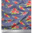 thumbnail image 1 of Soimoi Purple Heavy Canvas Fabric Leaves & Peony Floral Print Fabric by the Yard 58 Inch Wide, 1 of 3