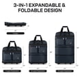 thumbnail image 2 of 36" Expandable Foldable Luggage Bag Suitcase with 5 Swivel Wheels Collapsible Rolling Travel Bag for Home Storage Moving,Blue - EX, 2 of 6