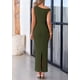 thumbnail image 2 of Vestido PRETTYGARDEN 2025 Maxi sin mangas de un hombro verde militar XL, 2 of 8