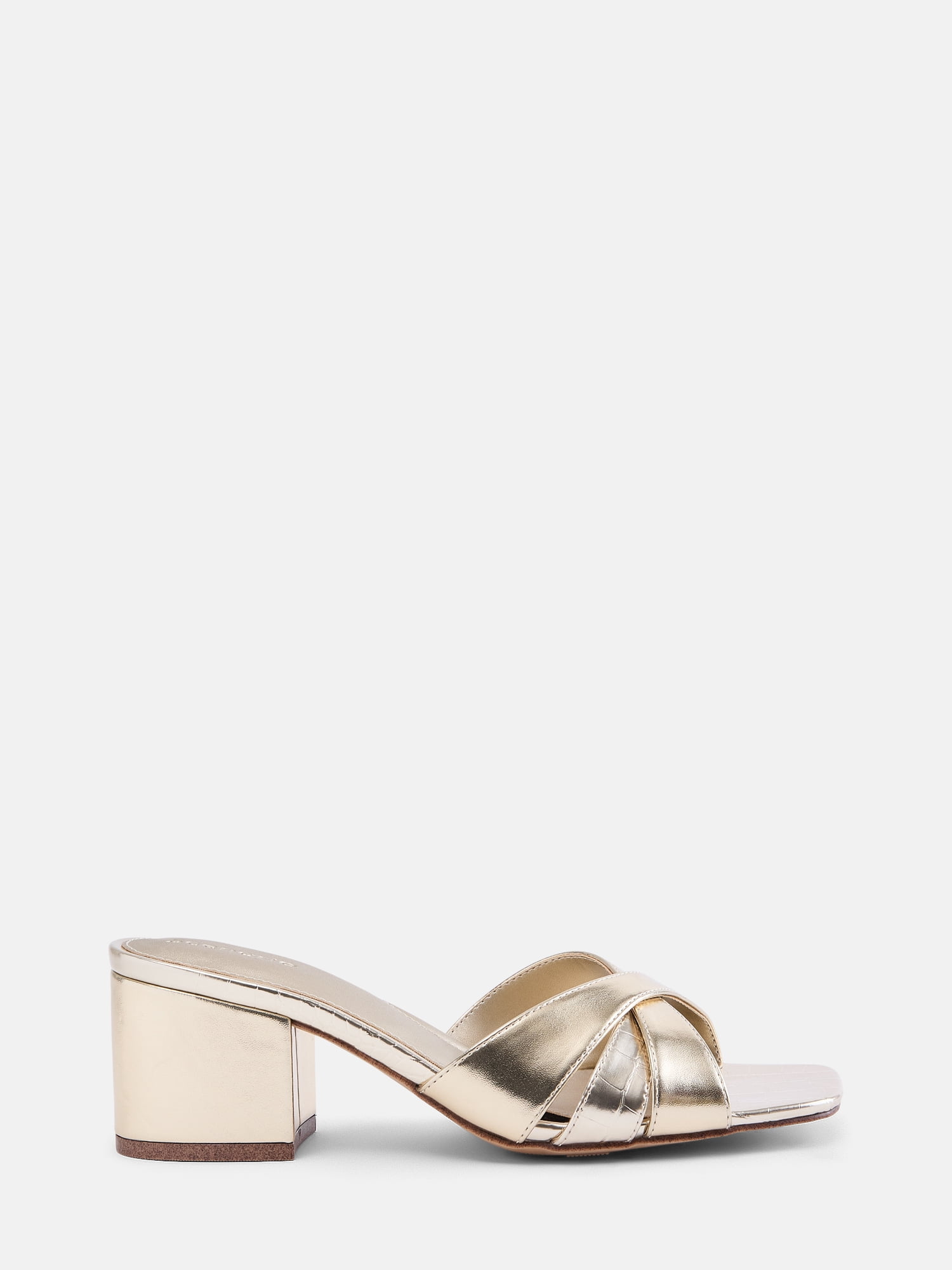 Scenario Women's Faux Croc Block Heel Sandals