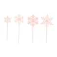 thumbnail image 2 of 4 adornos para tartas con copos de nieve y purpurina para fiestas, cupcakes navideños Rosa, 2 of 9