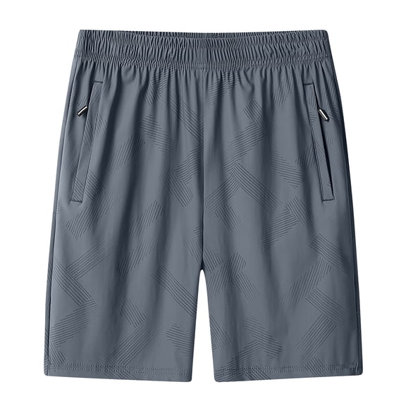 DeHolifer Running Shorts for Men Plus Size Quick Dry Elastic Waisted Lightweight Athletic Shorts with Zipper Pockets Gray 4XL