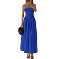 thumbnail image 1 of Vestido largo PRETTYGARDEN 2025 sin tirantes, línea A, para mujer, azul, 1 of 7