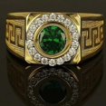 thumbnail image 3 of AMERTEER Bague Rétro en Pierre Précieuse Verte pour Hommes et Femmes Bijoux Polyvalents à la Mode, 3 of 7