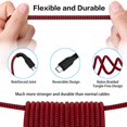 thumbnail image 3 of (2 Packs) 1M/3.3Ft Heavy Duty Nylon Braid USB Type C Fast Charging Data Cable Cord for Samsung Google LG Motorola Phones, Red, 3 of 3