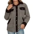 thumbnail image 3 of Letdown Women's Mid-Length Buffalo Plaid Shacket Jacket Long Sleeve Button Down Shirt Coat Tops with Pockets Fall Winter Fashion Shacket Coats (Black,L), 3 of 9