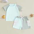 thumbnail image 2 of NIEWTR Baby Boy Clothes Cow Print Short Sleeve Rodeo T Shirt and Shorts Set Toddler Summer Outfit Infant 2 Piece Casual Sets 6 12 18 24 M 1t 2t 3t 4t 5t(Light Green,2-3 Years), 2 of 4