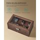 thumbnail image 3 of SONGMICS Caja de Relojes de 2 Niveles, Estuche para 12 Relojes, Tapa de Cristal, con Cerradura, Cuero Sintético Marrón y Forro Marrón, 3 of 5