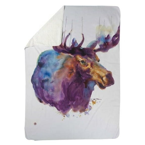 Begin Home Decor 5545-6080-AN254 60 x 80 in. Abstract Moose-Sherpa Fleece Blanket