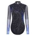 thumbnail image 6 of Aislor Women's Long Sleeve Leotard With Shorts Figure Skating Outfit Contemporary Dancewear Blue S, 6 of 7