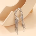 thumbnail image 5 of Sunyuer 2PCS Tassel Zircon Earrings and Ear Cuffs - No Piercing Flower Climber Wrap Around Earrings - Fairy Ear Clip Jewelry Gifts, 5 of 7