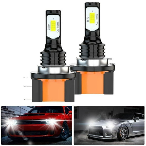 For H15 LED Headlight Bulbs High Low Beam DRL 6000K Brighter White Lamp 2x