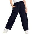 thumbnail image 6 of NAISIBABY Kids Girls Pants, Quick Dry Elastic Waist Summer Lightweight Straight Leg Sports Outdoor Pants Navy Size 12, 6 of 9