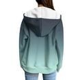 thumbnail image 2 of Yievot Women's Sweatshirt Hoodie Casual Relaxed Fit Full Zip Jacket Gradient Color Long Sleeve Drawstring Sweatshirts with Pockets, 2 of 4