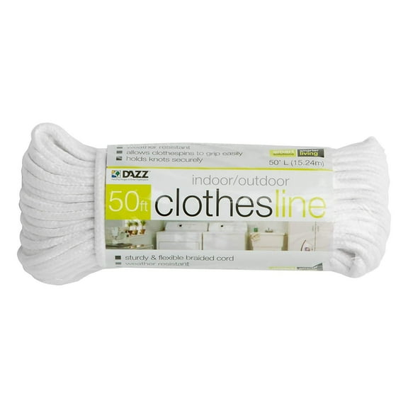 Smart Design All Purpose Weather Resistant Clothesline Cord - 1 line x 50 feet - White