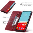 thumbnail image 2 of Compatible With Samsung Galaxy S23 Ultra Wallet Case Magnetic Closure Credit Card Pocket[Hidden Kickstand] Shockproof Dustproof Rfid Blocking PU Leather Luxury Phone Cover, Winered, 2 of 10