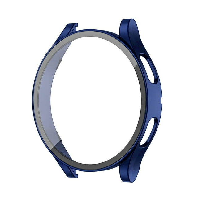 Glass+ PC Case for Samsung Galaxy Watch 4 44mm 40mm,All Around Coverage Protective Bumpers for Galaxy Watch 4 - blue
