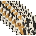 thumbnail image 6 of Coolnut Brown Cow Print Pattern Cloth Napkins Set of 6,20x20 Inches Napkins Cloth Washable Reusable Soft for Dinner,Wedding,Parties,Home Dinner,Tableative Decor Gift, 6 of 7