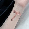 thumbnail image 5 of Compatible for Apple Watch Band 49mm 45mm 44mm 42mm, Women Girl Diamond Four-Leaf Clover Bracelet, Chain Style Shiny Rhinestone Wristband for iWatch Ultra Series 9 8 7 6 5 4 SE 3 2 1, Pink, 5 of 9