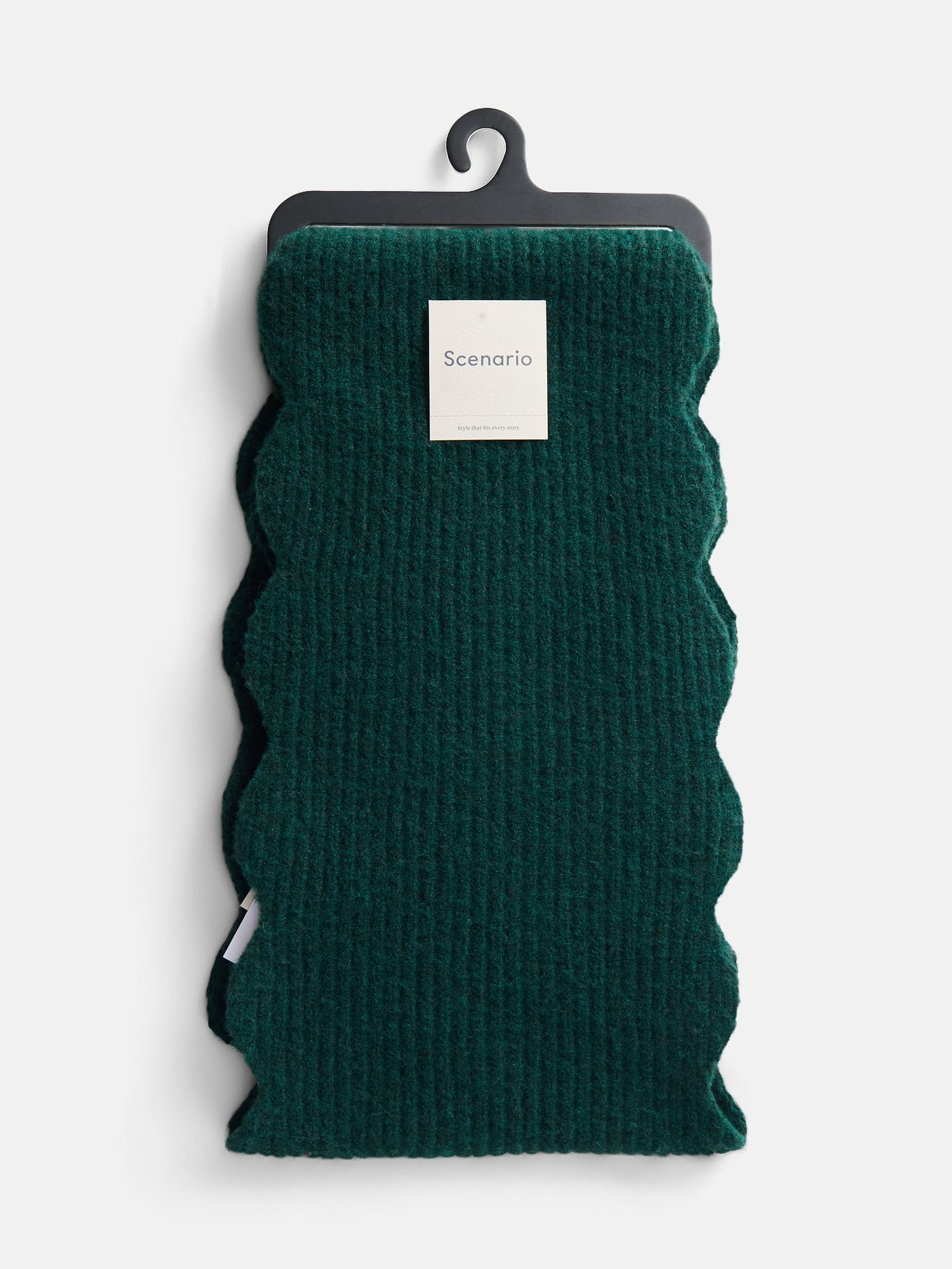 Scenario Women's Rib Knit Scarf, Green