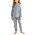 thumbnail image 7 of ITSAME Girls Outfit 2-Piece Fleece-Lined Crewneck Long Sleeve Pullover and Pants Warm Sleepwear Set Size 11, 7 of 7