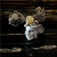 thumbnail image 4 of Qarigey Anillo de diseño de cabeza de anciano, anillos de escultura de aleación de concha clásica, joyería de mano Universal para boda, aro de fiesta Ropa, zapatos y accesorios Miscelánea tipo 11, 4 of 6