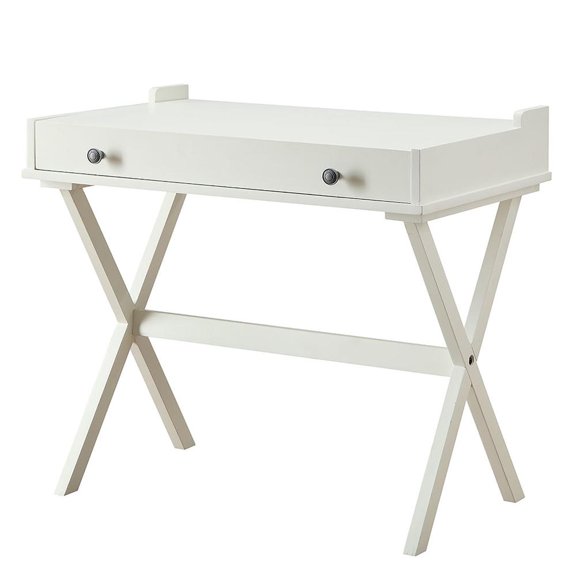 Carolina Classics Flip Top Cork Board Desk in Antique White