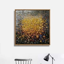 wall26 Framed Canvas Wall Art for Living Room, Bedroom Brush Strokes VII Canvas Prints for Home Decoration Ready to Hang - 16x16 inches