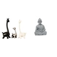 thumbnail image 1 of Estatua de alce y ciervo,Estatua de jirafa de cerámica,adorno moderno para decoración del hogar,Estatua de mono,Estatua de Buda Mono para Interiores y Exteriores Budista,Figuras en miniatura, 1 of 8
