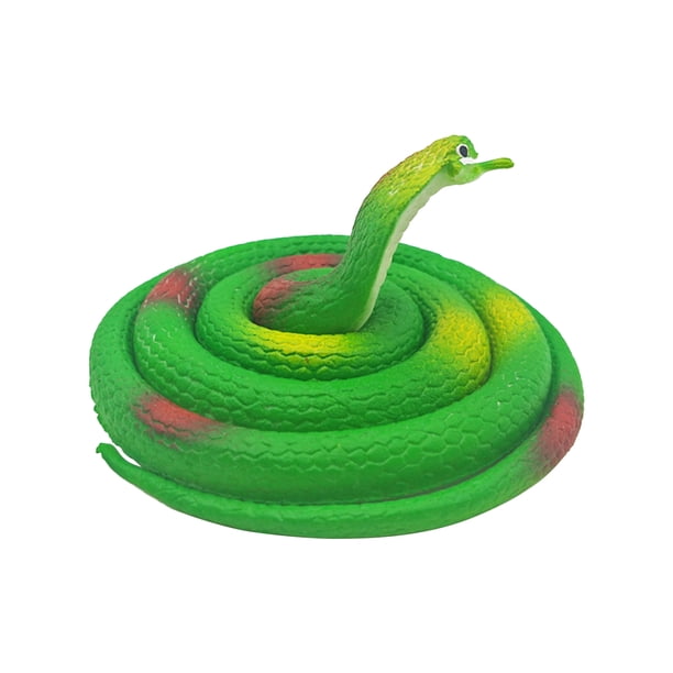 Serpiente de juguete verde de 80cm para niños serpiente de simulación truco serpiente verde grande plástico suave serpiente falsa grande modelo Animal accesorios para ANGGREK Otros