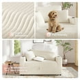 thumbnail image 5 of Marrber 52" Convertible Sleeper Loveseat with Reclining Backrest & Cup Holders, Pet-Friendly Corduroy for Small Space, Beige, 5 of 9