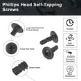 thumbnail image 3 of 50Pcs #8x1/2" Phillips Head Self Tapping Screws, Carbon Steel Self Drilling, Black, 3 of 6
