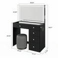thumbnail image 2 of Boahaus Lyra Vanity Desk with LED Mirror and Built-In Speakers – Compact Makeup Vanity Table with Storage and Power Outlet, 2 of 6
