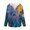 Blue Iris Oil Painting, variant on Octopus Floral Print Trendy Long Sleeve Sweatshirts for Women, imitation Waffle Pullover Sweatshirt Casual for Autumn Fall Winter