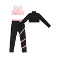 thumbnail image 7 of iiniim Kids Girls 3Piece Yoga Dance Gymnastics Tracksuit Long Sleeve Crop Top Sports Bra and Leggings Sportwear Set, 7 of 7
