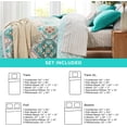 thumbnail image 5 of Degrees of Comfort Boho Bed in a Bag Queen Size, Lattice 8 Piece Complete Comforter Set with Sheet for Teenage Girl, Microfiber Teal Bedding Set with Side Pockets, Matching Decorative Pillow, Aqua, 5 of 14