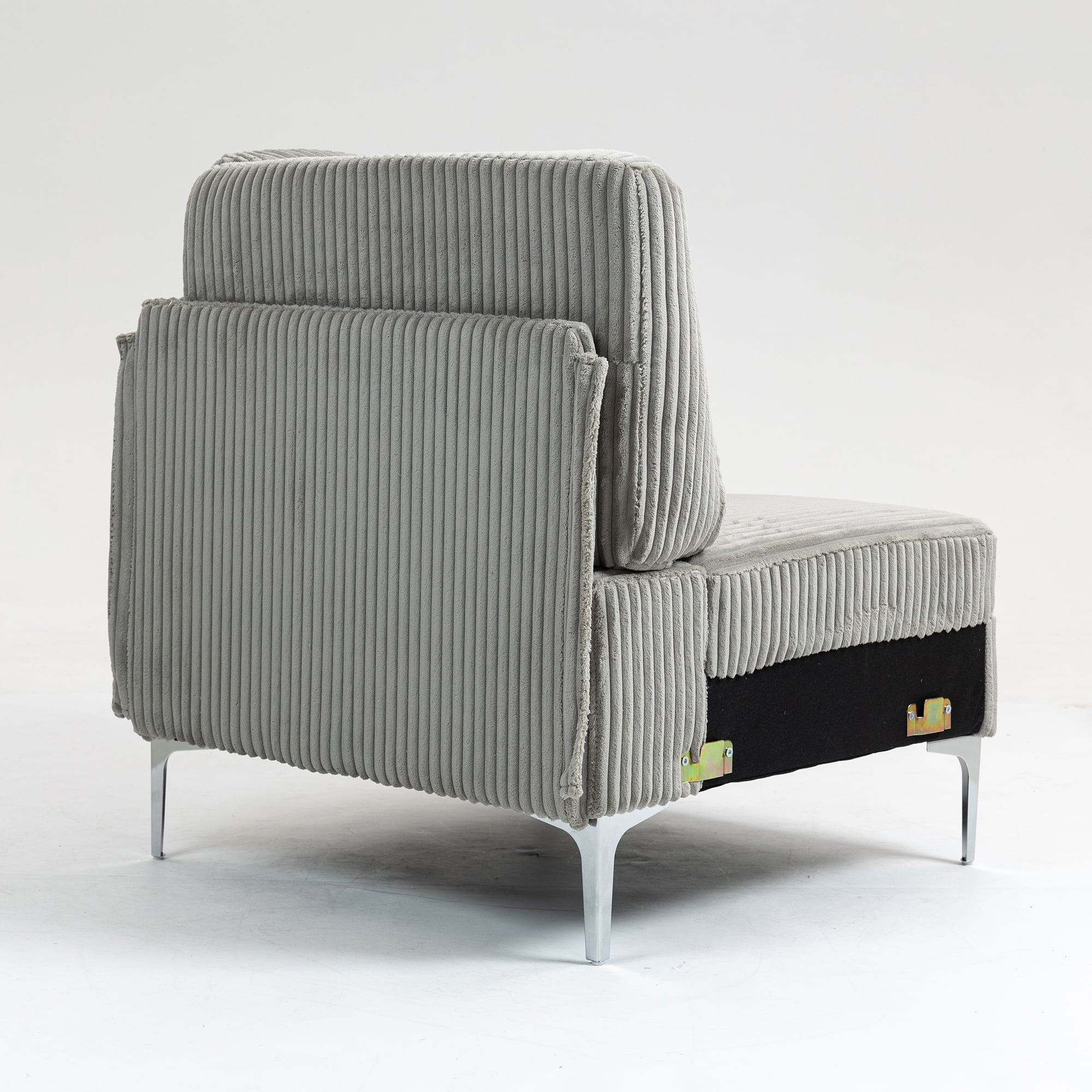 Modular Sectional Sofa, Corner Seat, Middle Seat Module Couch, Gray Corduroy Fabric, DIY Design with Multiple Configurations