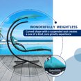 thumbnail image 6 of Outdoor Lounge Chairs with Removable Canopy, Hammock Chair with Stand and Thick Cushion, Built-in Pillow, Hanging Chaise Lounge Chair Outdoor Swing Chair for Patio, Poolside, Porch, Blue, 6 of 9