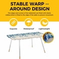 thumbnail image 4 of Spring Blue Floral Table Cloths for 8 Foot Rectangle Tables, Farmhouse Weeping Floral Leaves Burlap Patio Waterproof Elastic Fitted Tablecloths, Washable Rectangular Table Cover for Camping, 4 of 8