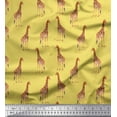 thumbnail image 1 of Soimoi Yellow Modal Satin Fabric Dot & Giraffe Animal Printed Craft Fabric by The Yard 42 Inch Wide, 1 of 1