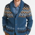 thumbnail image 1 of LOVZFMLL Vestes pour Hommes Cardigan d'Hiver à Boutons Manches Longues Col Rabattu en Brocart, 1 of 5