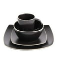 Gibson Soho Lounge Matte 16Piece Dinnerware Set, Black