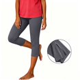 thumbnail image 5 of Oiangi Capri Leggings with Pockets for Women High Waist Stretchy Yoga Capris Slim Fit Zipper Hem Workout Crop Pants Dark Gray S, 5 of 8